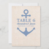 Nautical Wedding by the Zee Table Numbers Kaart (Voorkant)