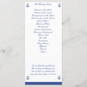 Nautical Wedding Ceremony Programs Rack Kaart (Achterkant)