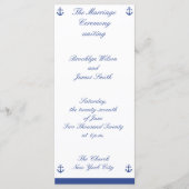 Nautical Wedding Ceremony Programs Rack Kaart (Voorkant)