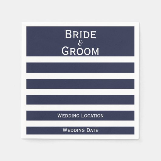 Nautical Wedding Custom Striped Napkins Servet (Voorkant)