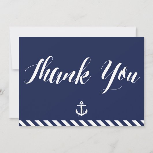 Nautical Wedding Dank je kaarten met strepen (Voorkant)