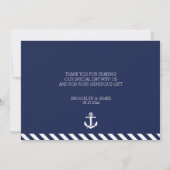 Nautical Wedding Dank je kaarten met strepen (Achterkant)
