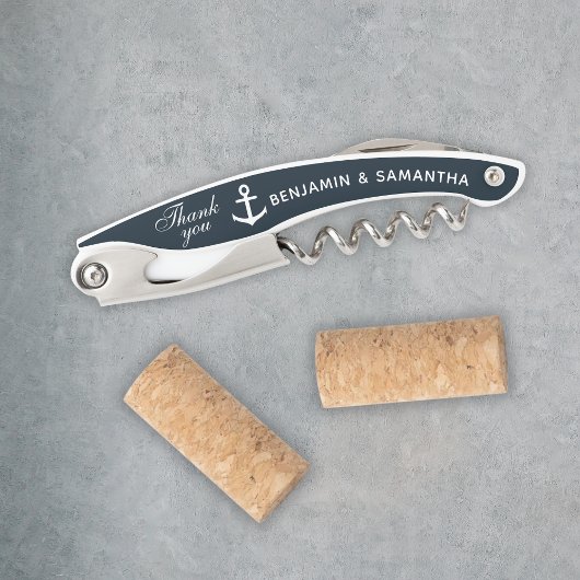 Nautical Wedding Dank je wel voor de marine Blue C Kurkentrekker