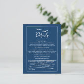  Nautical Wedding Details Card | Ocean & Seashells Informatiekaartje (Staand voorkant)