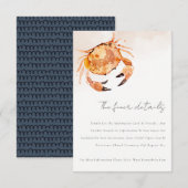 Nautical Wedding Details van de Oranje Zandkrab Na Informatiekaartje (Voorkant / Achterkant)