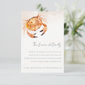 Nautical Wedding Details van de Oranje Zandkrab Na Informatiekaartje (Staand voorkant)
