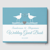 Nautical Wedding Duty Blue Sandpiper Guest Book Gastenboek (Achterkant)