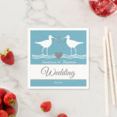 Nautical Wedding Duty Blue Sandpiper Servet (Insitu)