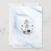 Nautical Wedding Elegant Floral Anchor Uitnodiging (Achterkant)
