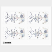 Nautical Wedding Floral Anchor Navy Blue WELCOME Rechthoekige Sticker (Vel)
