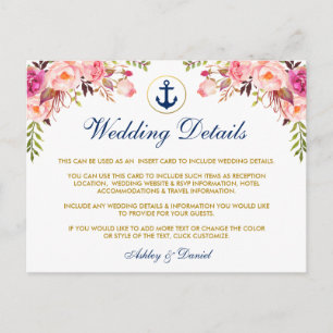 Nautical Wedding Floral — Blauwe kaart P
