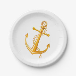 Nautical Wedding Gold Anchor Beach Summer Sailor Papieren Bordje