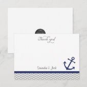 Nautical Wedding Hartelijk dank Notitiekaartje (Voorkant / Achterkant)