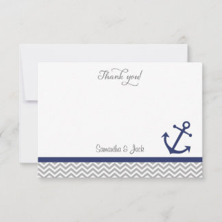 Nautical Wedding Hartelijk dank Notitiekaartje