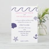 Nautical Wedding Invitation Kaart (Staand voorkant)