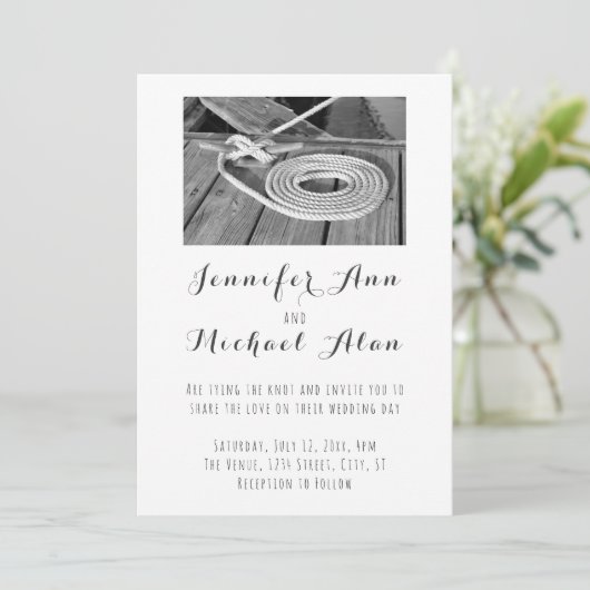 Nautical Wedding Invitation Kaart (Staand voorkant)