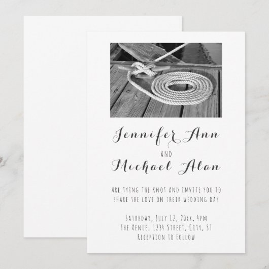 Nautical Wedding Invitation Kaart (Voorkant / Achterkant)