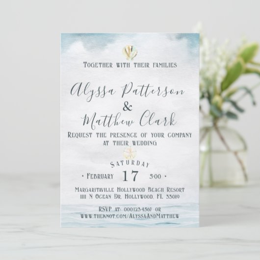 Nautical Wedding Invitation Kaart (Staand voorkant)