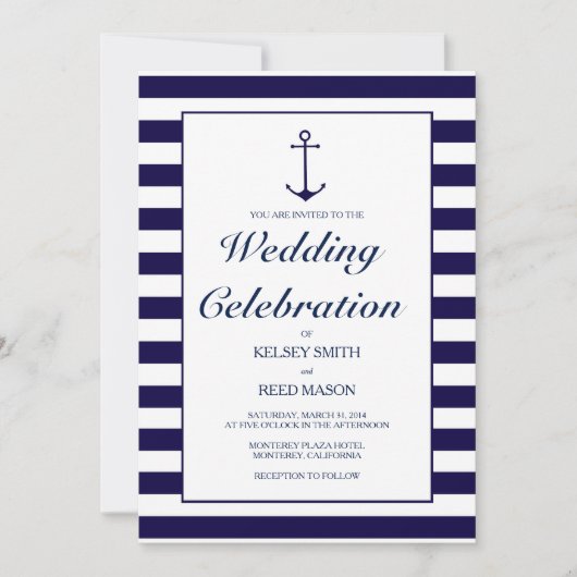 Nautical Wedding Invitation Kaart (Voorkant)