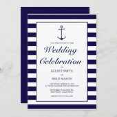 Nautical Wedding Invitation Kaart (Voorkant / Achterkant)