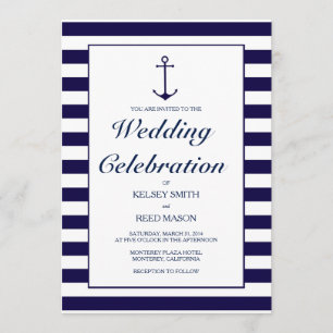 Nautical Wedding Invitation Kaart