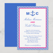 Nautical Wedding Invitation Kaart (Voorkant / Achterkant)