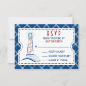 Nautical Wedding Invitation Ticket RSVP (Voorkant)