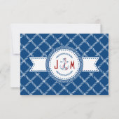 Nautical Wedding Invitation Ticket RSVP (Achterkant)