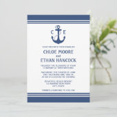 Nautical Wedding Invitations Navy Blue Kaart (Staand voorkant)