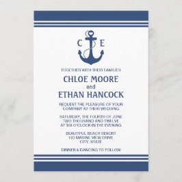 Nautical Wedding Invitations Navy Blue Kaart
