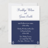 Nautical Wedding Invitations Navy Blue Kaart (Voorkant)