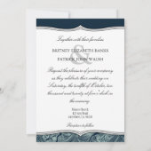 Nautical Wedding Invitations Navy Blue & Red Kaart (Achterkant)