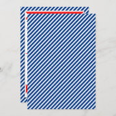 Nautical Wedding Invitations Navy Blue White Kaart (Voorkant / Achterkant)