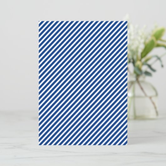 Nautical Wedding Invitations Navy Blue White Kaart (Staand voorkant)