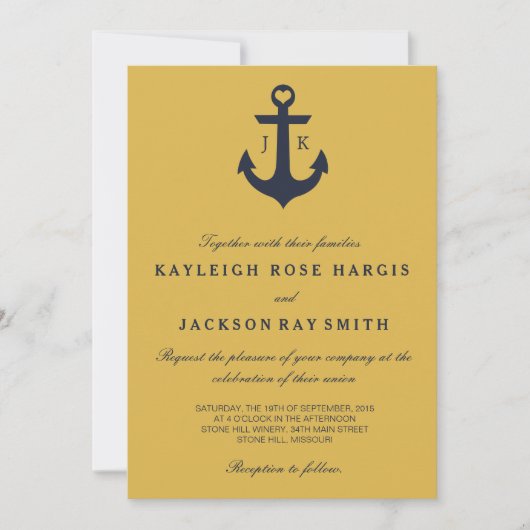 Nautical Wedding Invitations | Weddenschap Kaart (Voorkant)