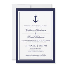 Nautical Wedding Invitations with Navy Stripes