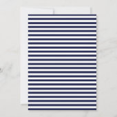 Nautical Wedding Invitations with Navy Stripes Kaart (Achterkant)