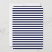 Nautical Wedding Invitations with Navy Stripes Kaart (Achterkant)