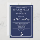 Nautical Wedding Invitations with White Lijst Kaart (Voorkant)
