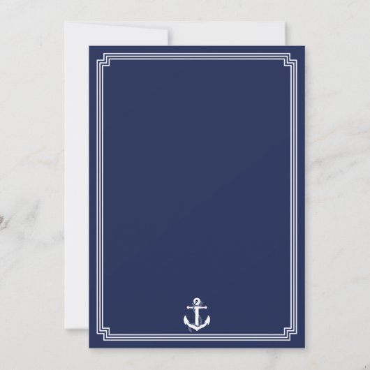 Nautical Wedding Invitations with White Lijst Kaart (Achterkant)
