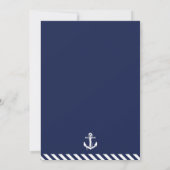 Nautical Wedding Invitations with White Stripes Kaart (Achterkant)