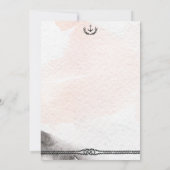 Nautical Wedding Invitding Waterverf Peach Kaart (Achterkant)
