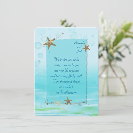 Nautical Wedding Invite Kaart (Staand voorkant)