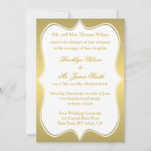 Nautical Wedding Inviting Gold Compass Kaart (Voorkant)