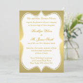 Nautical Wedding Inviting Gold Compass Kaart (Staand voorkant)