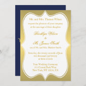 Nautical Wedding Inviting Gold Compass Kaart (Voorkant / Achterkant)