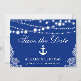 Nautical Wedding Lights & Lace Save the Date