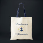 Nautical Wedding Navy Blue Gold Bridesmaid Tote Bag<br><div class="desc">Nautical Wedding Navy Blue Gold Bridesmaid Canvas tas</div>