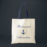 Nautical Wedding Navy Blue Gold Bridesmaid Tote Bag<br><div class="desc">Nautical Wedding Navy Blue Gold Bridesmaid Canvas tas</div>