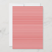 Nautical Wedding Navy Blue Nautical Red Stripes in Kaart (Achterkant)